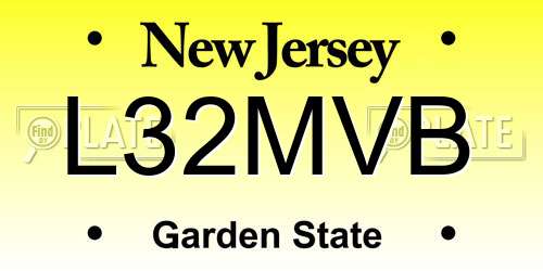 L32MVB New Jersey License Plate