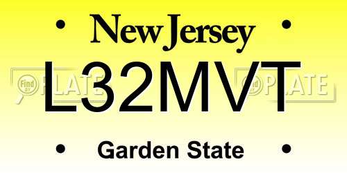 L32MVT New Jersey License Plate