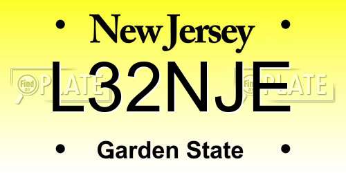 L32NJE New Jersey License Plate