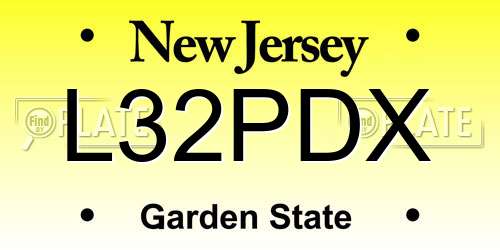 L32PDX New Jersey License Plate