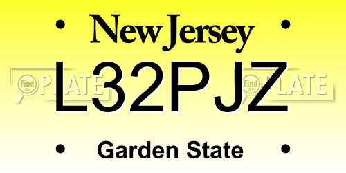 L32PJZ New Jersey License Plate