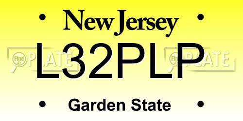L32PLP New Jersey License Plate