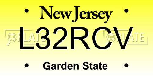 L32RCV New Jersey License Plate