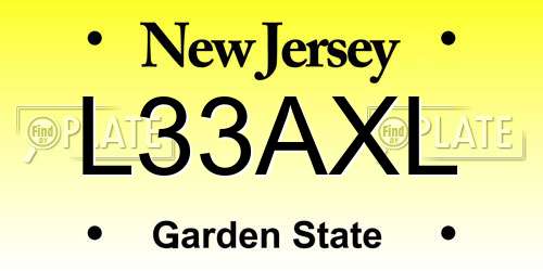 L33AXL New Jersey License Plate