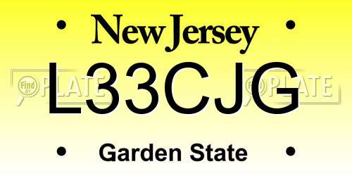 L33CJG New Jersey License Plate