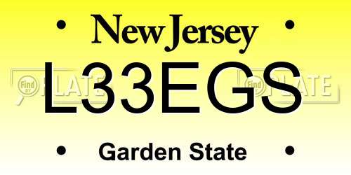 L33EGS New Jersey License Plate