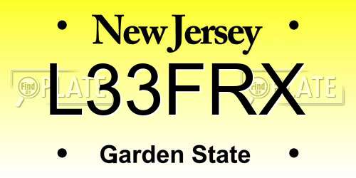 L33FRX New Jersey License Plate
