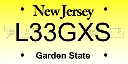 L33GXS New Jersey License Plate