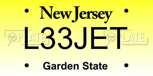 L33JET New Jersey License Plate