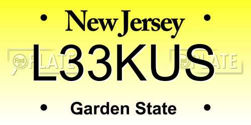 L33KUS New Jersey License Plate
