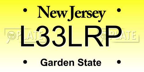 L33LRP New Jersey License Plate