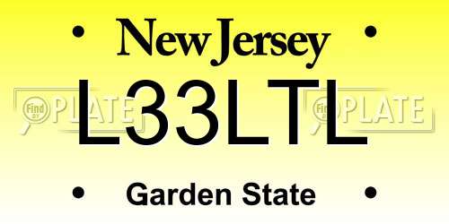 L33LTL New Jersey License Plate