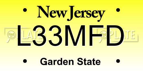 L33MFD New Jersey License Plate