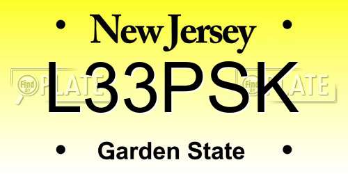 L33PSK New Jersey License Plate