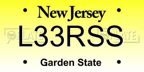 L33RSS New Jersey License Plate