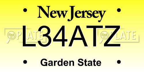 L34ATZ New Jersey License Plate