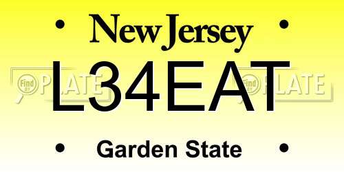 L34EAT New Jersey License Plate