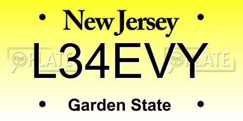 L34EVY New Jersey License Plate