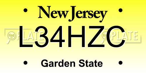 L34HZC New Jersey License Plate