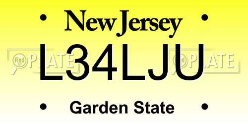 L34LJU New Jersey License Plate