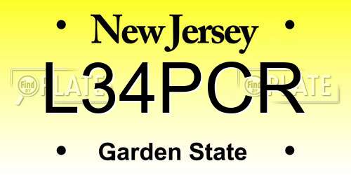 L34PCR New Jersey License Plate