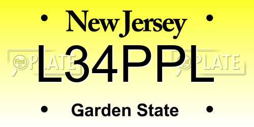 L34PPL New Jersey License Plate