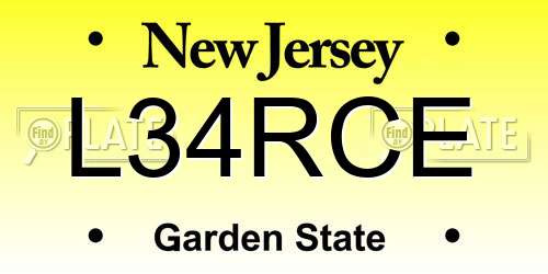 L34RCE New Jersey License Plate