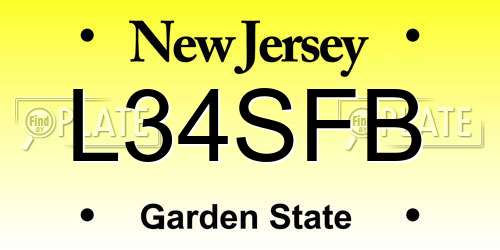 L34SFB New Jersey License Plate
