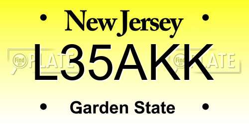 L35AKK New Jersey License Plate