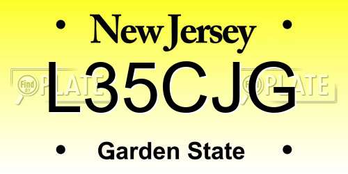 L35CJG New Jersey License Plate