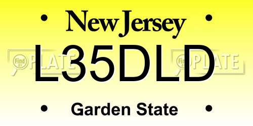 L35DLD New Jersey License Plate