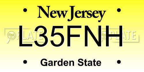 L35FNH New Jersey License Plate