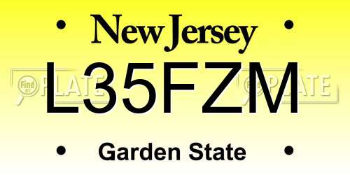 L35FZM New Jersey License Plate