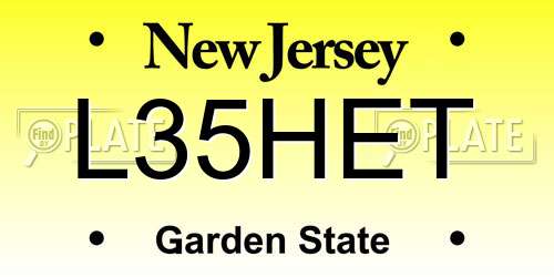 L35HET New Jersey License Plate