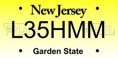 L35HMM New Jersey License Plate
