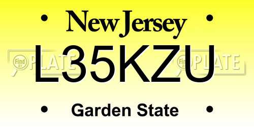L35KZU New Jersey License Plate