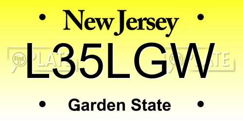 L35LGW New Jersey License Plate