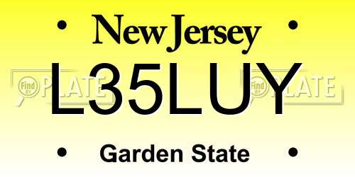 L35LUY New Jersey License Plate