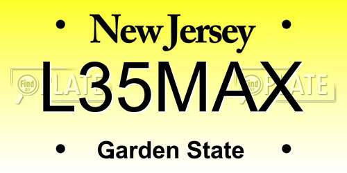 L35MAX New Jersey License Plate
