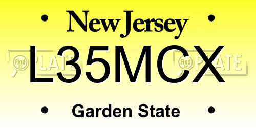 L35MCX New Jersey License Plate