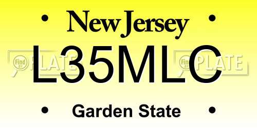 L35MLC New Jersey License Plate