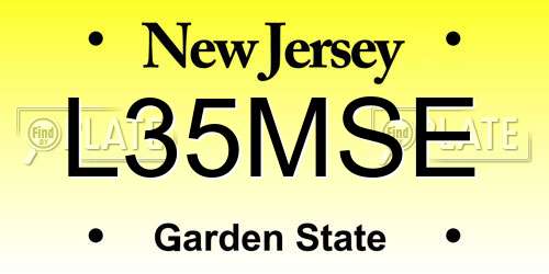 L35MSE New Jersey License Plate