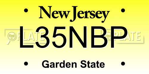L35NBP New Jersey License Plate