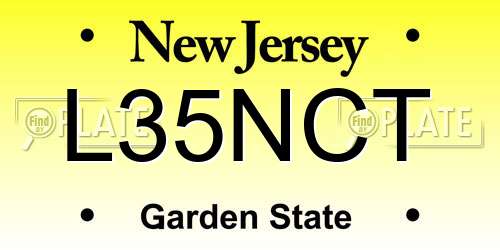 L35NCT New Jersey License Plate