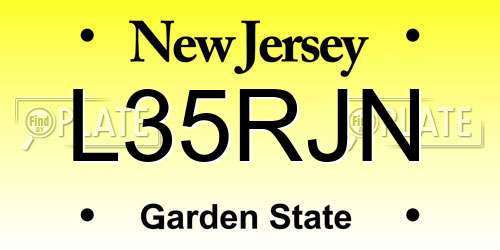 L35RJN New Jersey License Plate