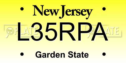 L35RPA New Jersey License Plate