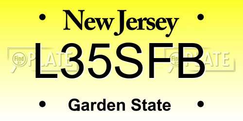 L35SFB New Jersey License Plate