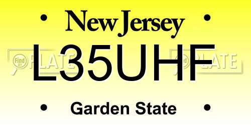 L35UHF New Jersey License Plate