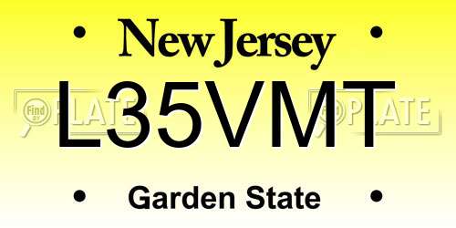 L35VMT New Jersey License Plate