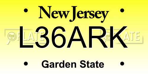 L36ARK New Jersey License Plate